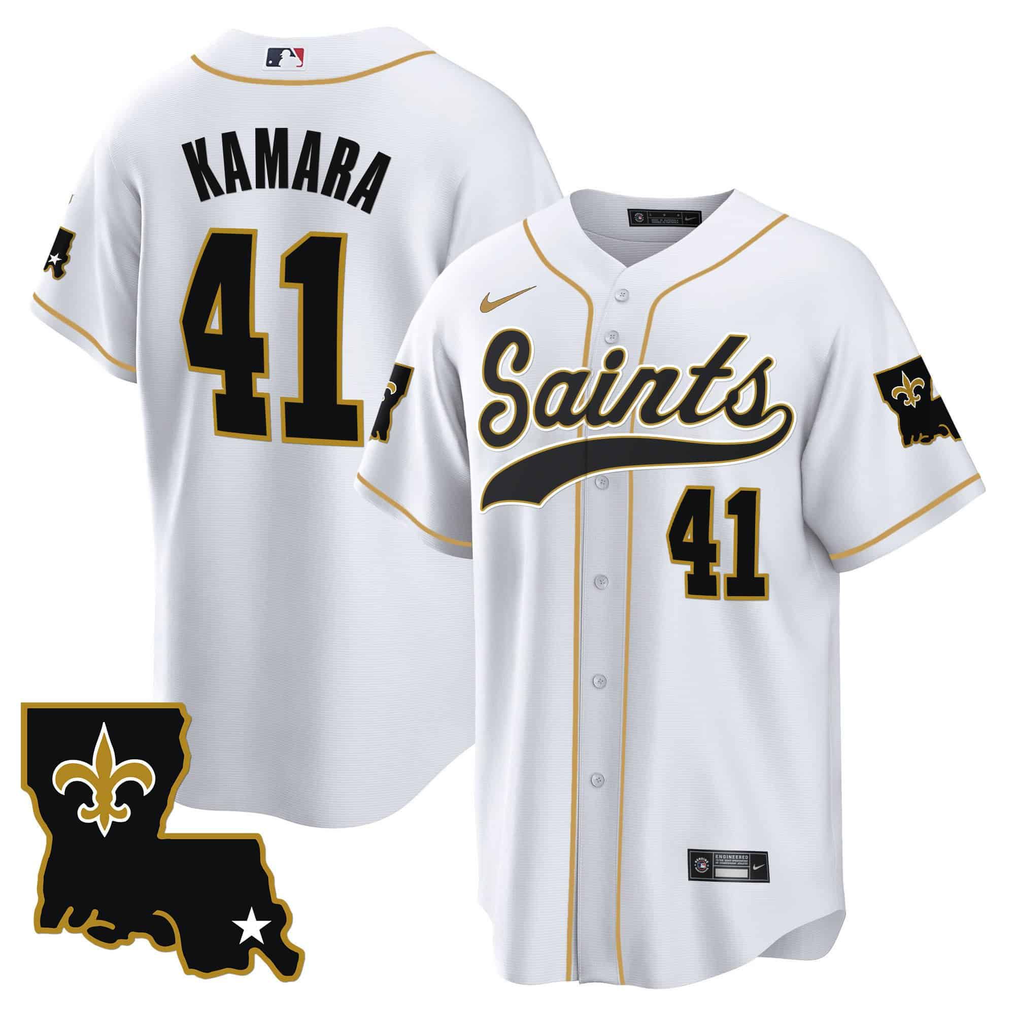 Men New Orleans Saints 41 Kamara White 2024 Nike 1987 Legacy Cool Base NFL Jersey